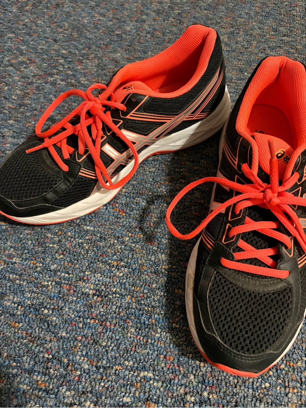 ASICS Gel Contend 4 Women’s 8.5 Black Orange Running Shoes T765N